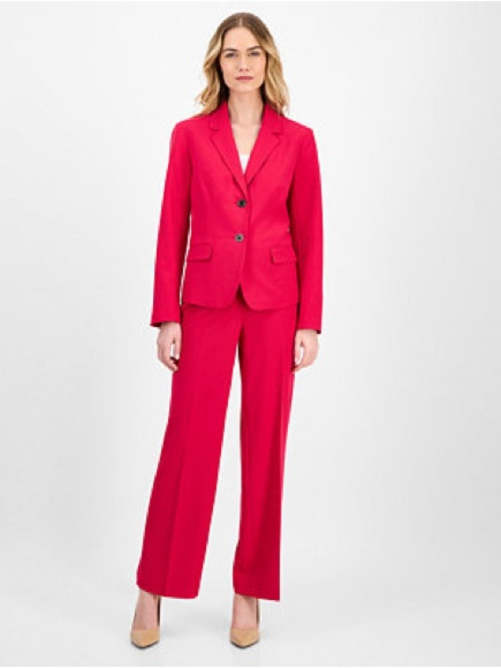 Le Suit Women's Crepe Two-Button Jacket & Pull-On Pantsuit
Set 8